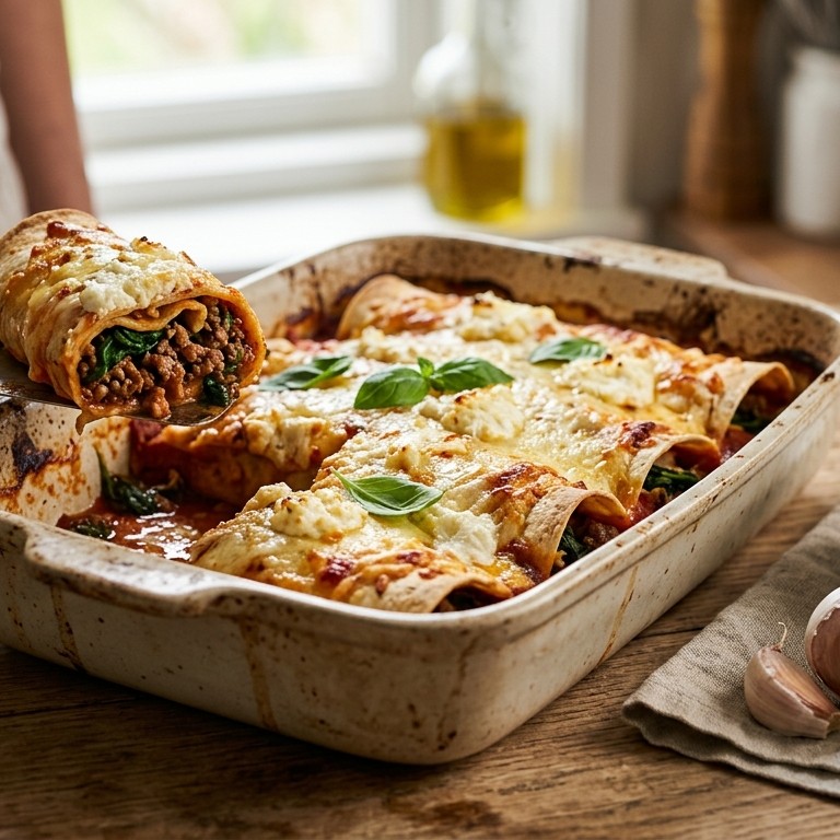 Tortilla's met gehakt en spinazie recept