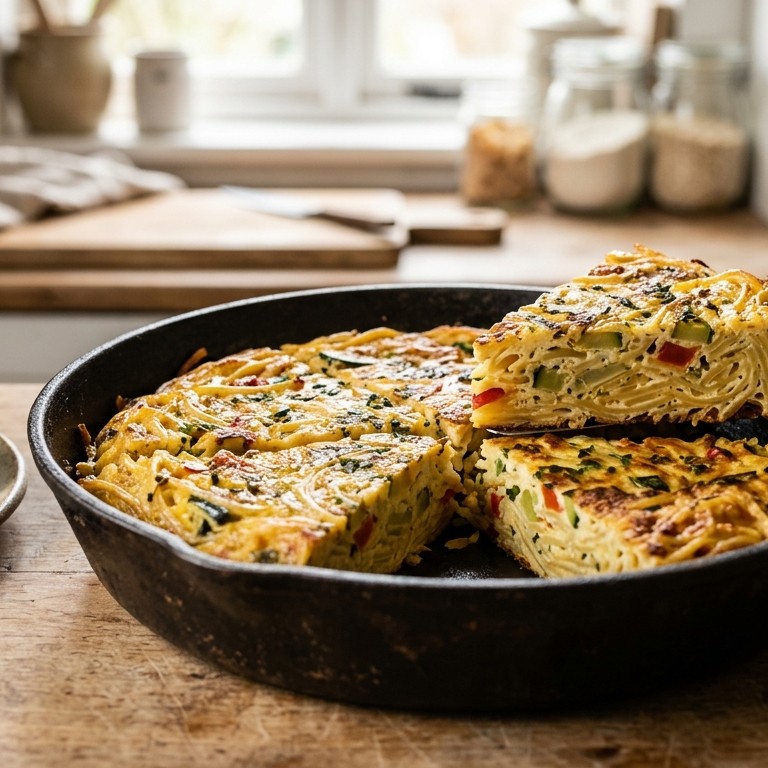Tortilla van spaghetti recept
