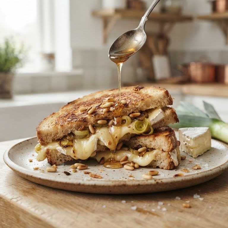 Tosti brie met prei en honing recept