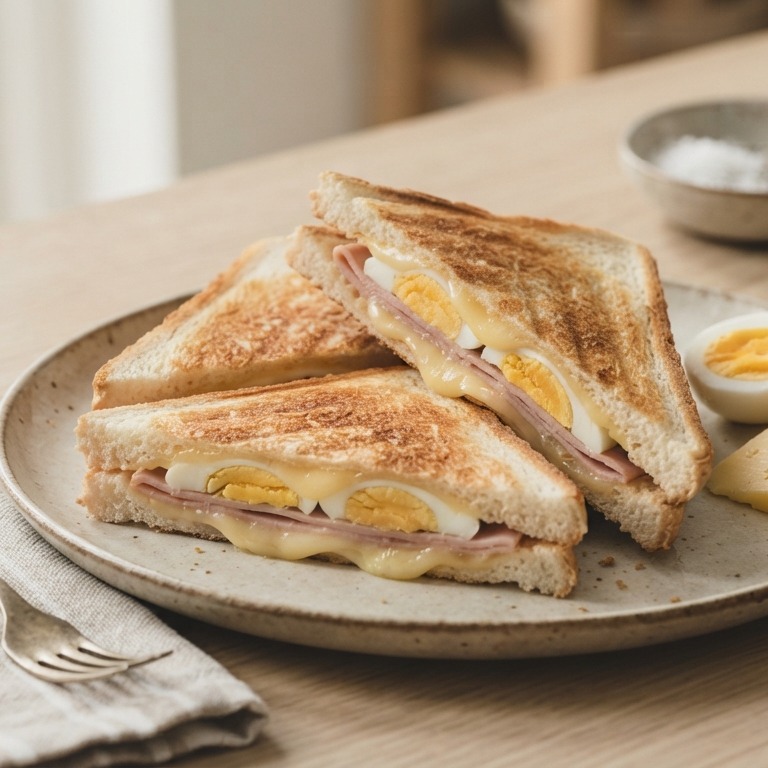 Tosti, ham, kaas en gekookt ei recept
