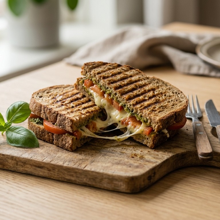 Tosti met Mozarella, tomaat en pesto recept
