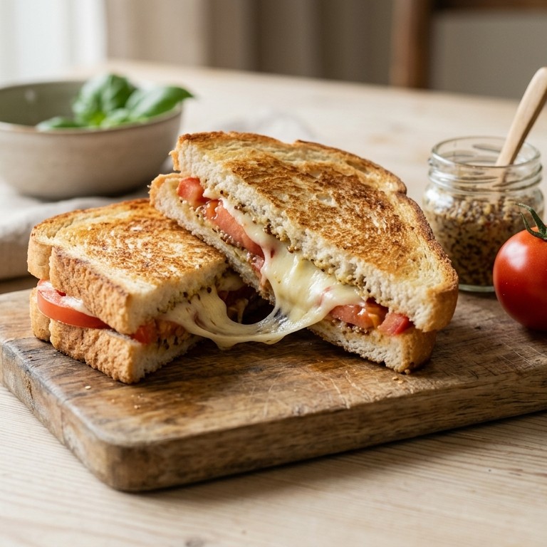Tosti mozzarella met tomaat en grove mosterd recept