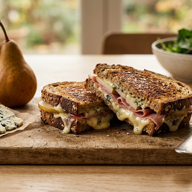 Tosti stiltonkaas met parmaham en peer recept