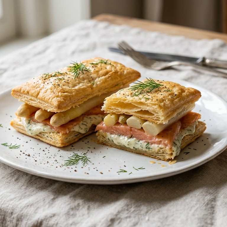 Toumpouce met zalm en asperges recept