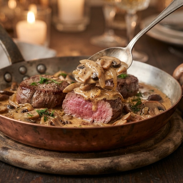 Tournedos Stroganoff recept