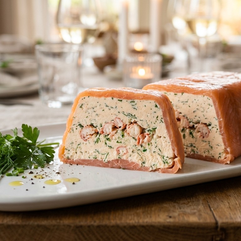 Triangel van gerookte zalm en rivierkreeftjes recept
