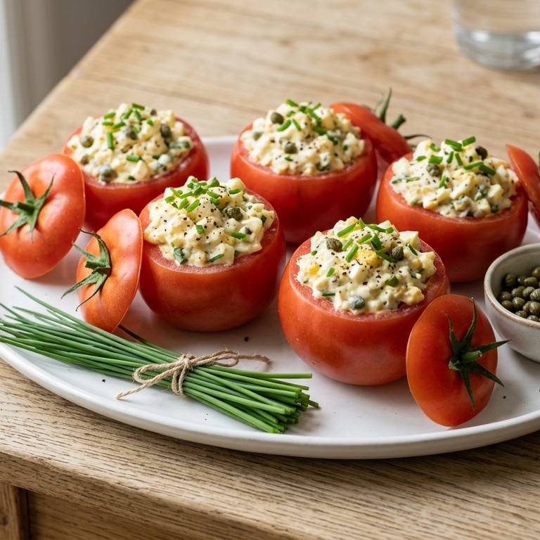 Trostomaten met eiersalade recept