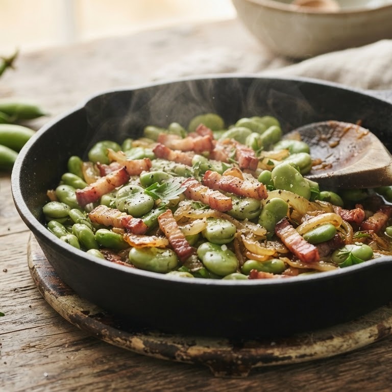 Tuinbonen met spek recept