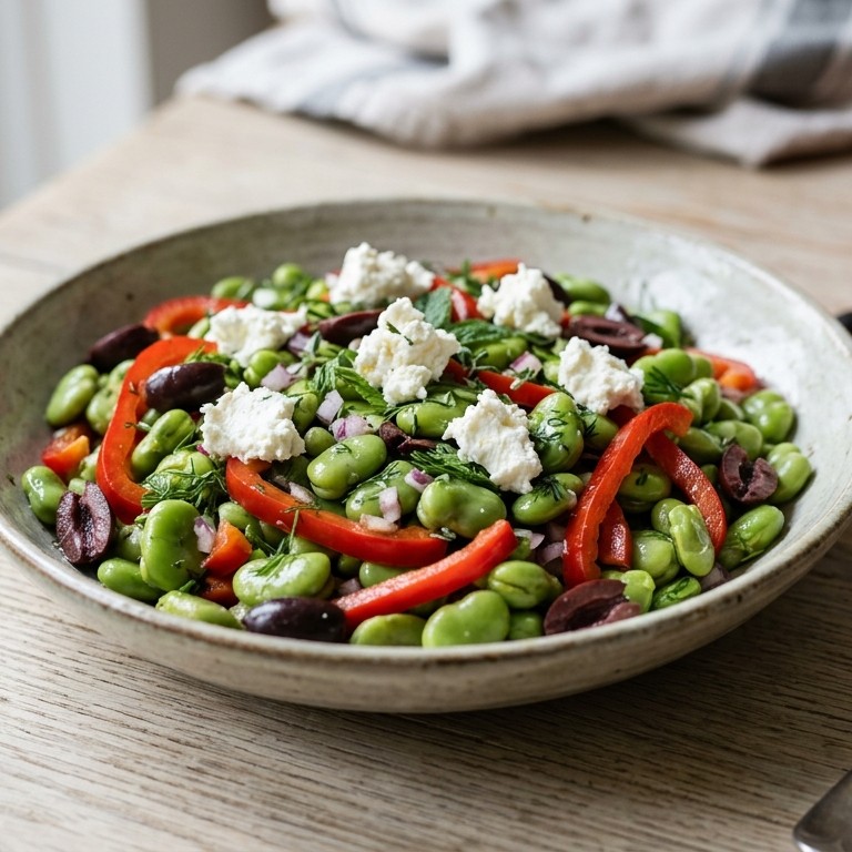 Tuinbonen salade met geitenkaas recept