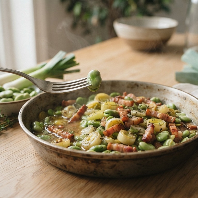 Tuinbonenschotel met prei recept