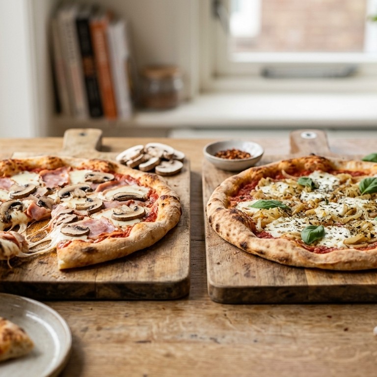 Twee verschillende pizza's recept