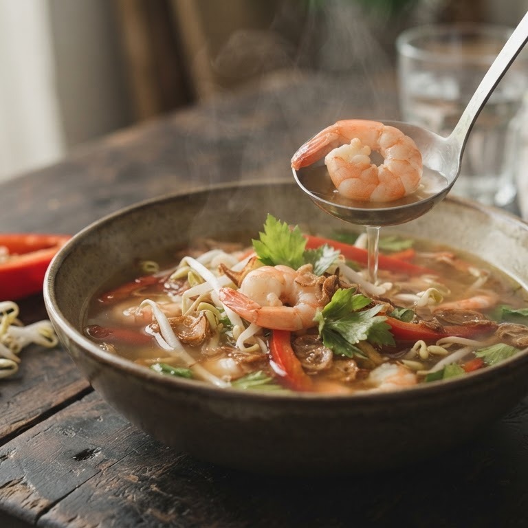 Udang sajoer (garnalen groenten soep) recept