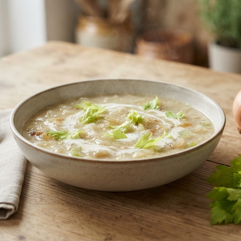 Uien bleekselderijsoep recept