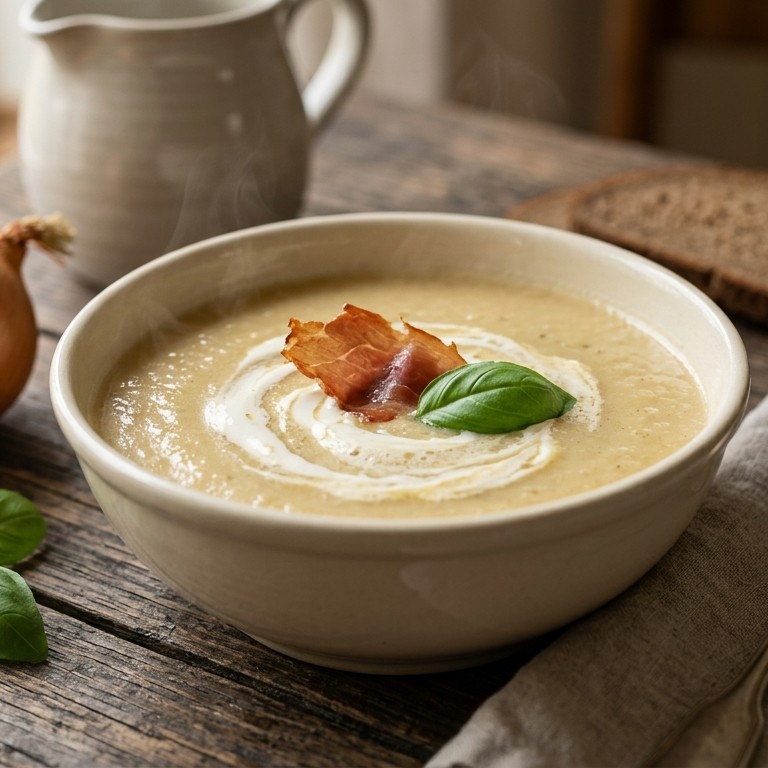 Uiensoep met crème fraiche recept