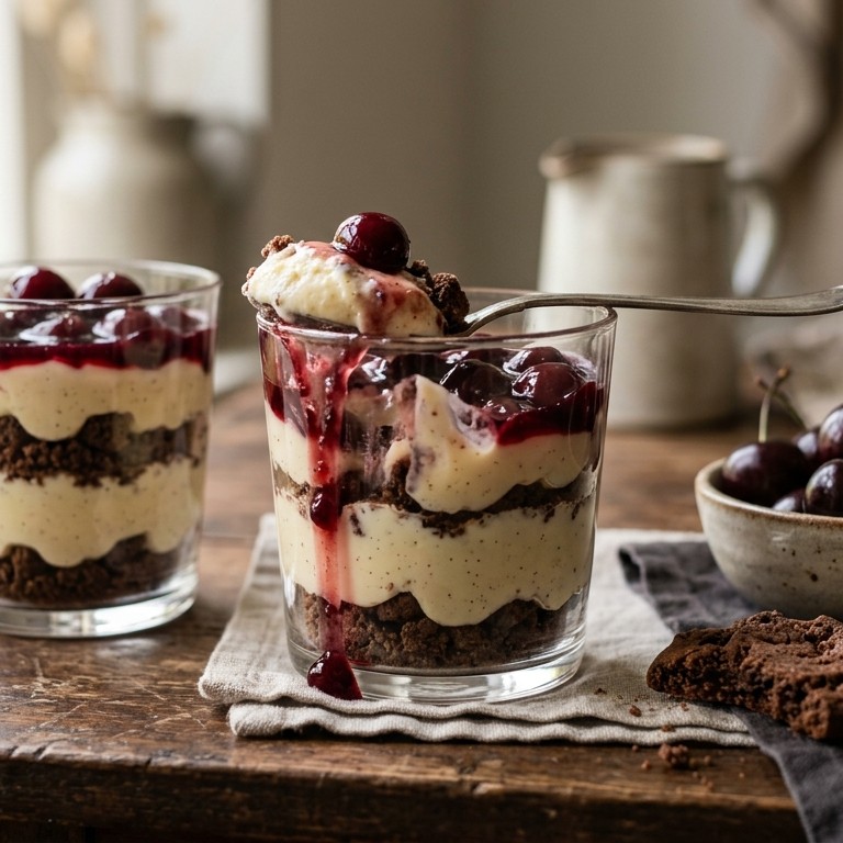 Vanilletoetje met kersencompote recept