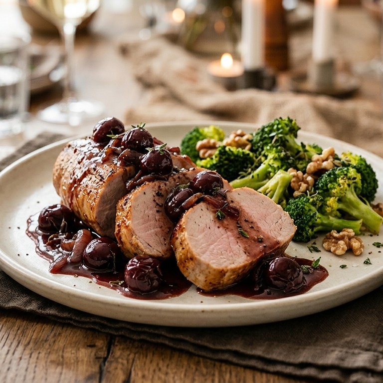 Varkensfilet met balsamico kersen recept