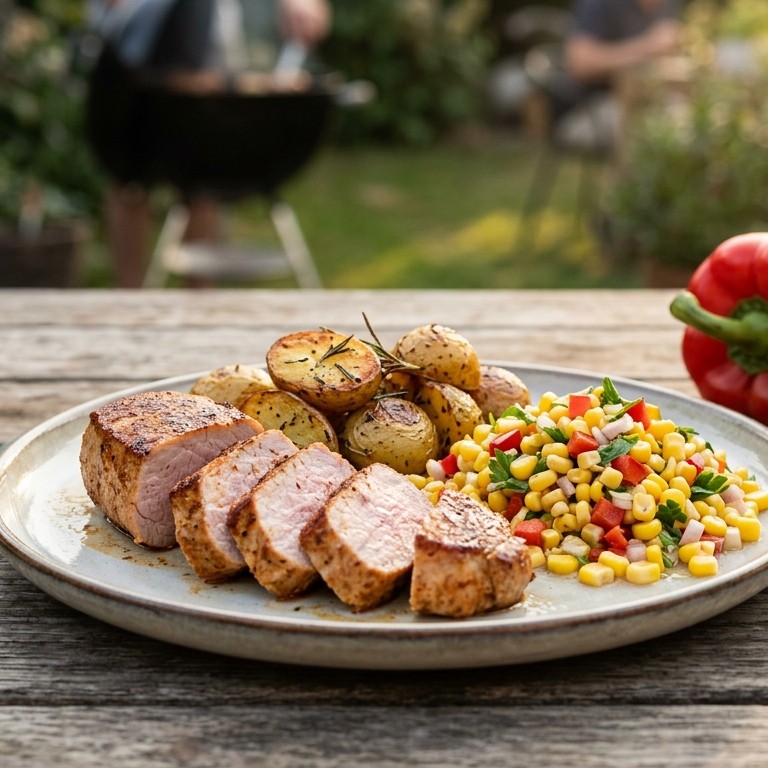 Varkensfilet met maissalade recept