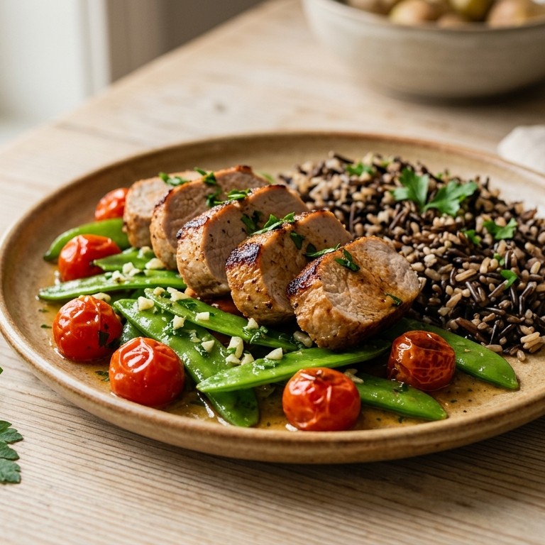 Varkensfilet met peultjes en tomaten recept