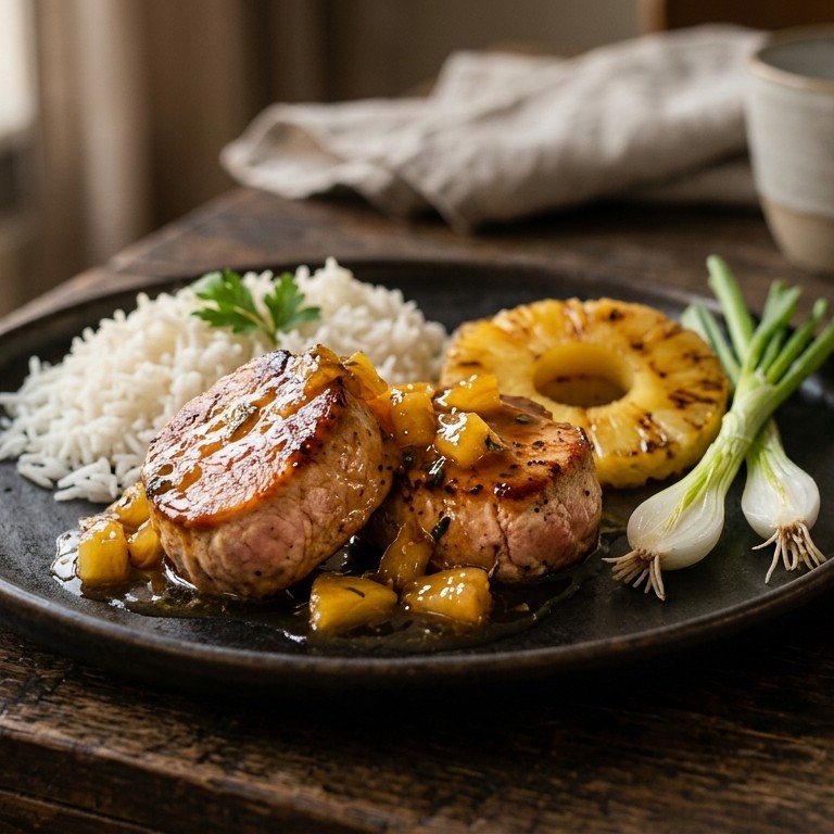 Varkensfilet met warme ananassaus recept