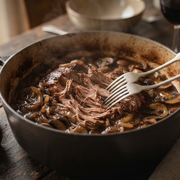 Varkensfricandeau als draadjesvlees recept