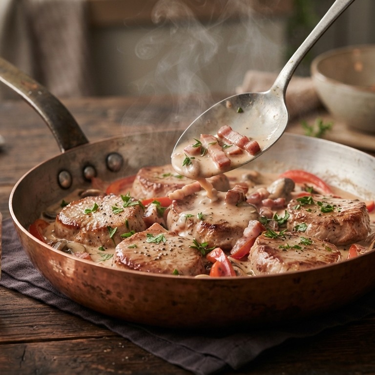 Varkenshaas in met cognacroomsaus recept