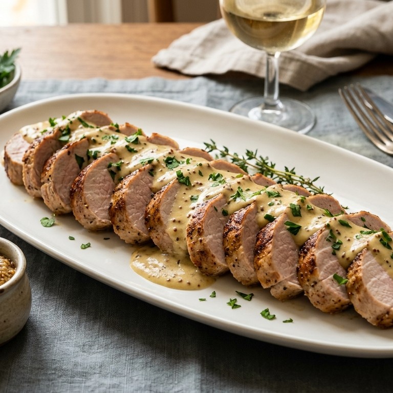 Varkenshaas met mosterdsaus recept