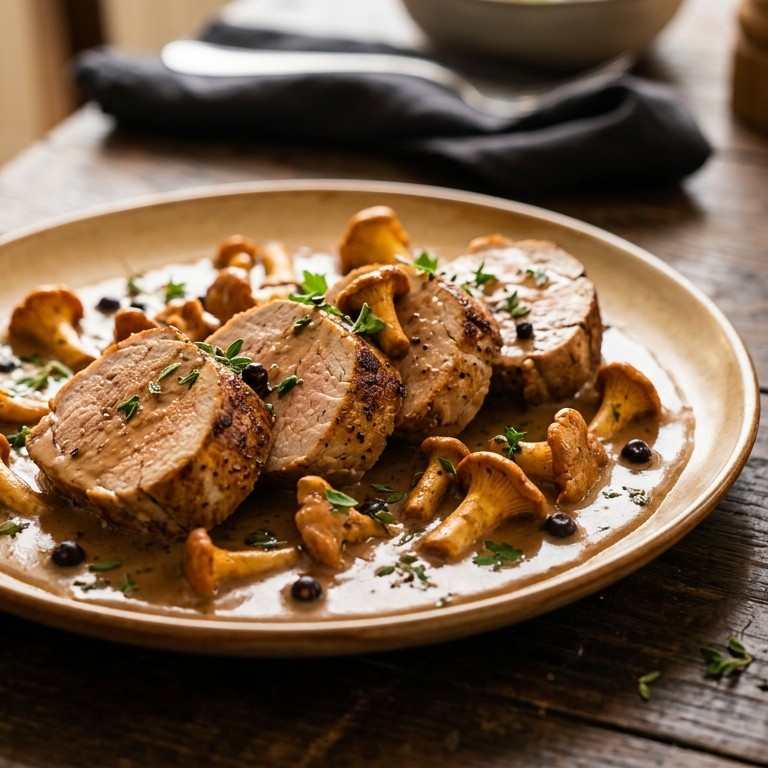 Varkenshaas met paddestoelenroomsaus recept