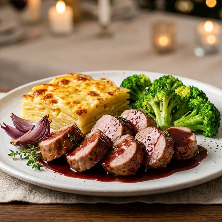 Varkenshaas met port-kaneelsaus recept