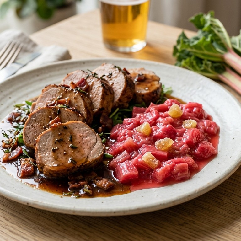 Varkenshaas met rabarber en gember recept