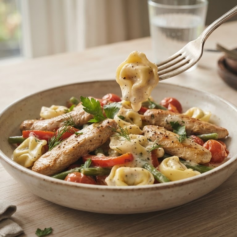 Varkenshaas met tortellini recept