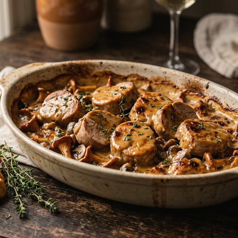 Varkenshaasgratin met paddestoelenhollandaise recept
