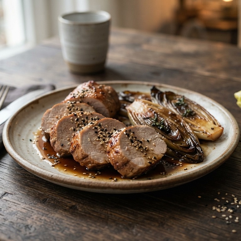 Varkenshaasje en witlof met sesamzaadjes recept