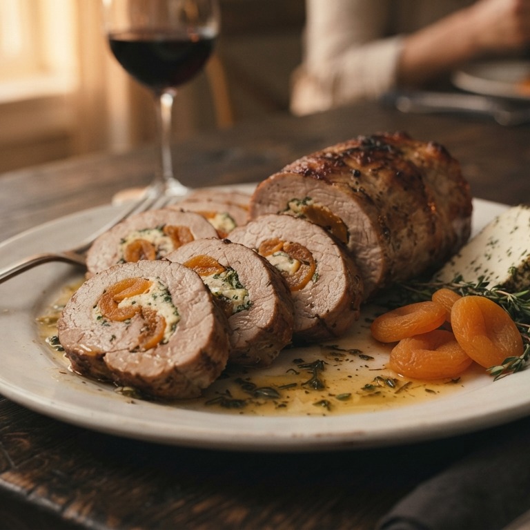 Varkenshaasje gevuld met abrikozen recept