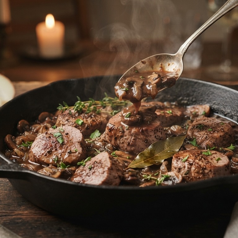 Varkenshaasje in jachtsaus recept