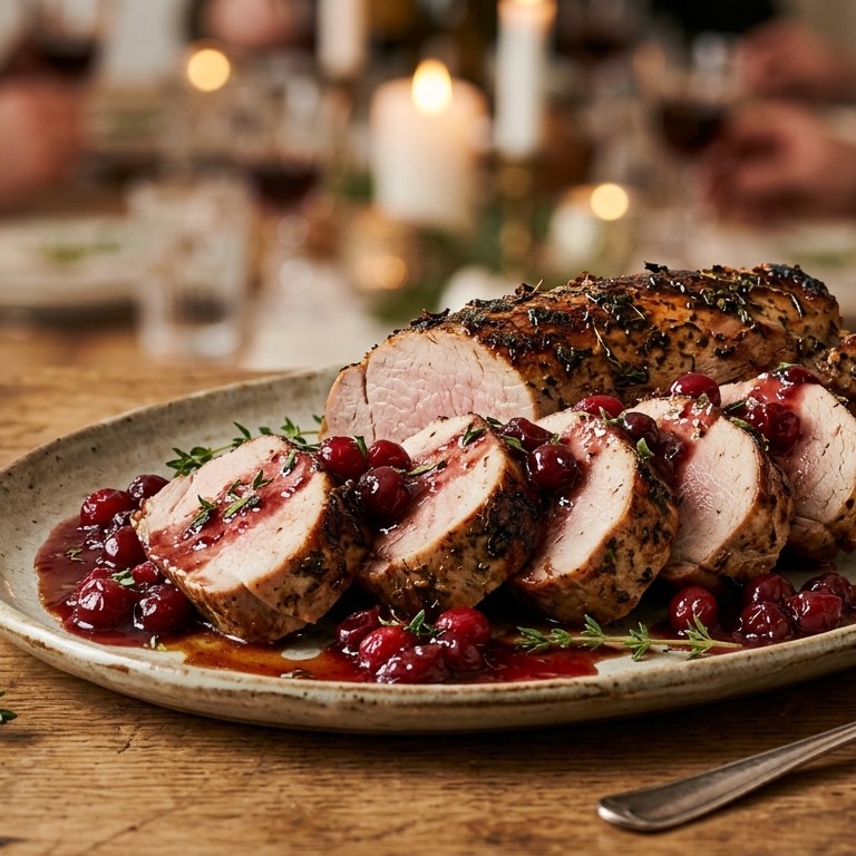 Varkenshaasje met cranberryportsaus recept