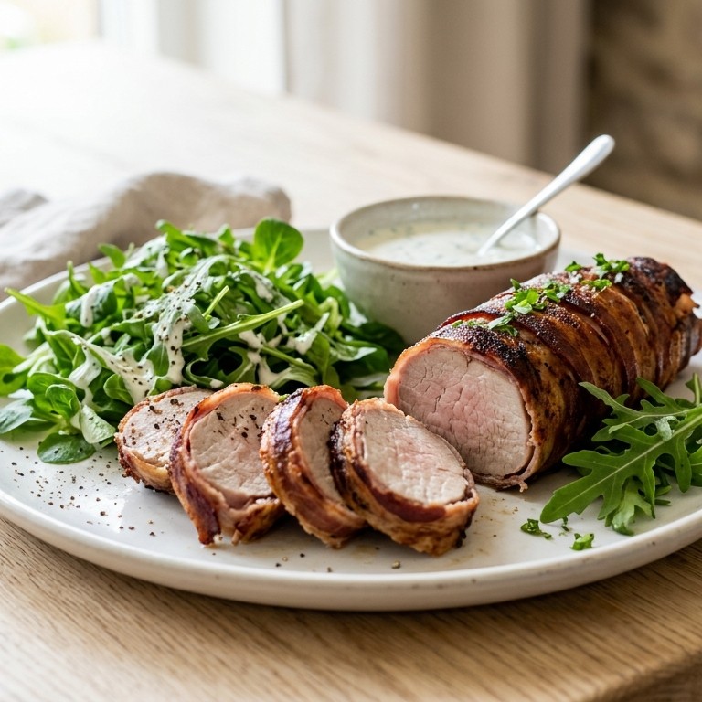 Varkenshaaspakketje en salade recept