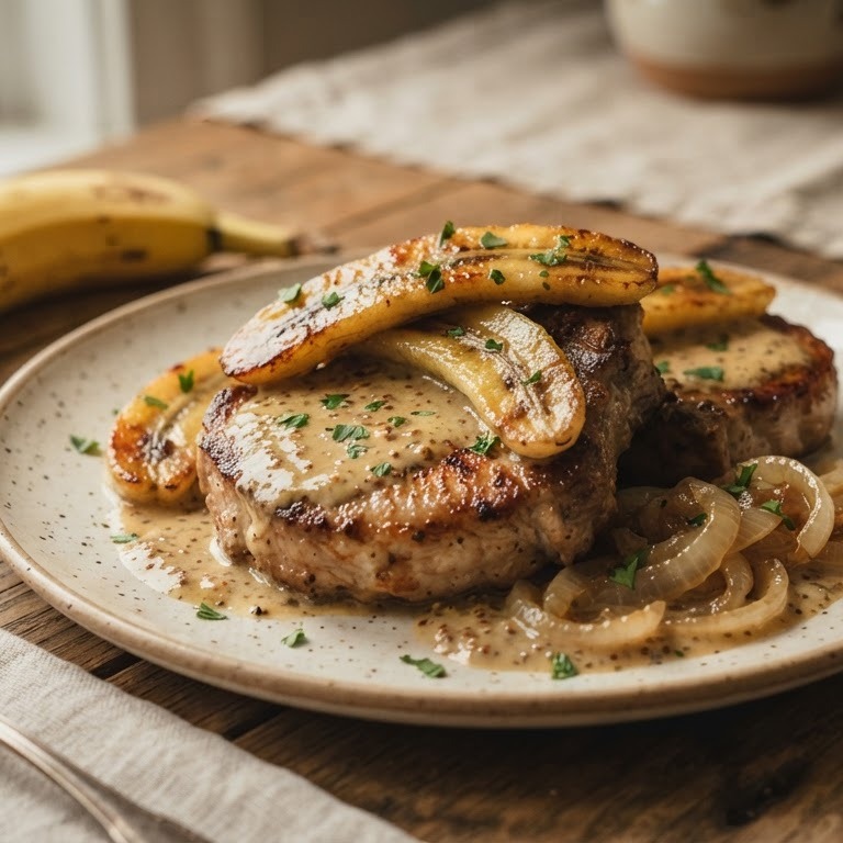 Varkenskoteletten met banaan recept