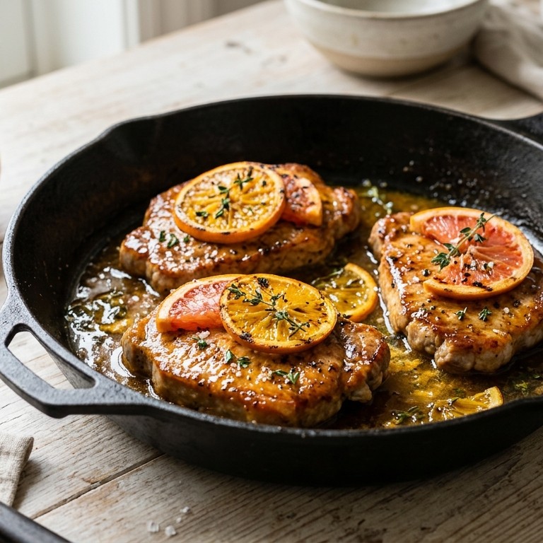 Varkenslapjes in citrus saus recept