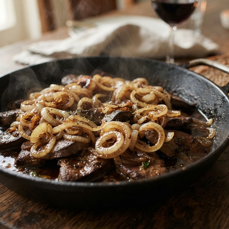 Varkenslever met uien recept