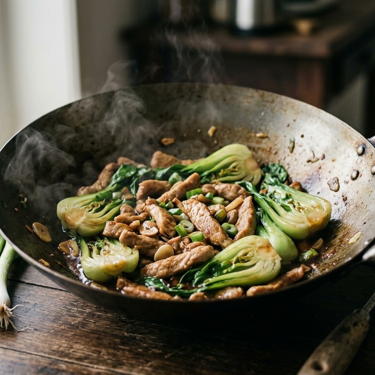 Varkensreepjes met paksoi recept