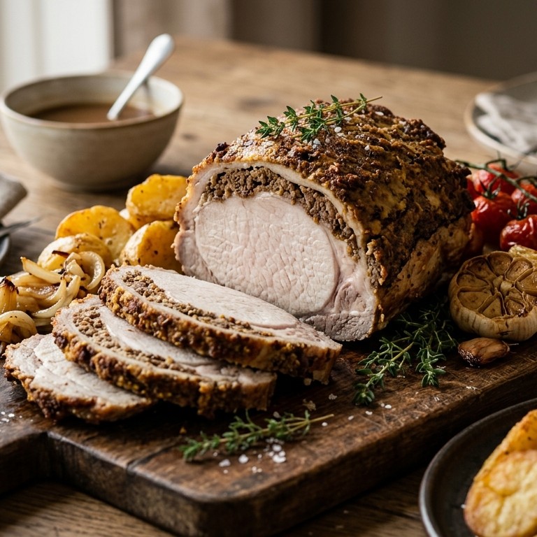 Varkensribstuk met gehaktkorstje recept