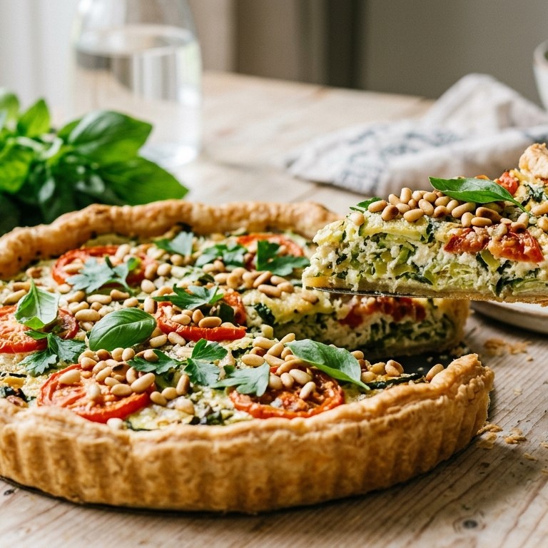 Vegetarische groene hartige taart recept