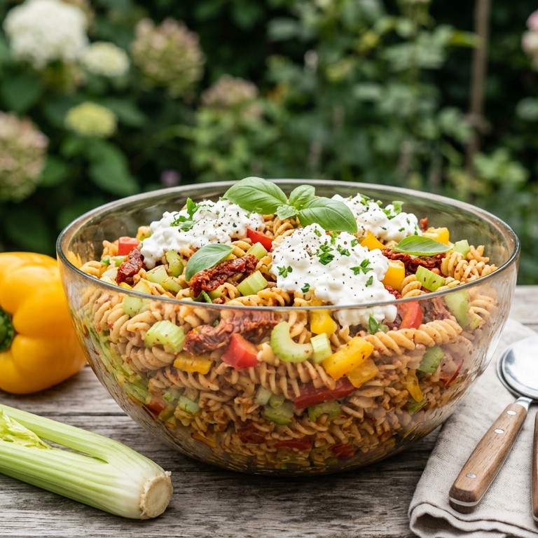 Vegetarische pastasalade recept
