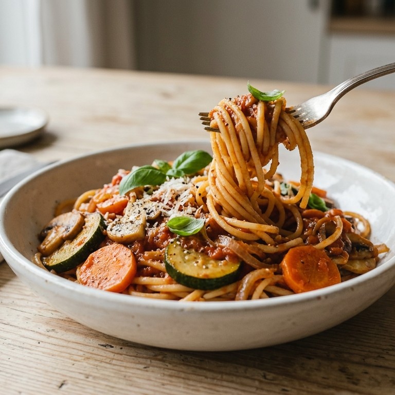 Vegetarische spaghetti recept