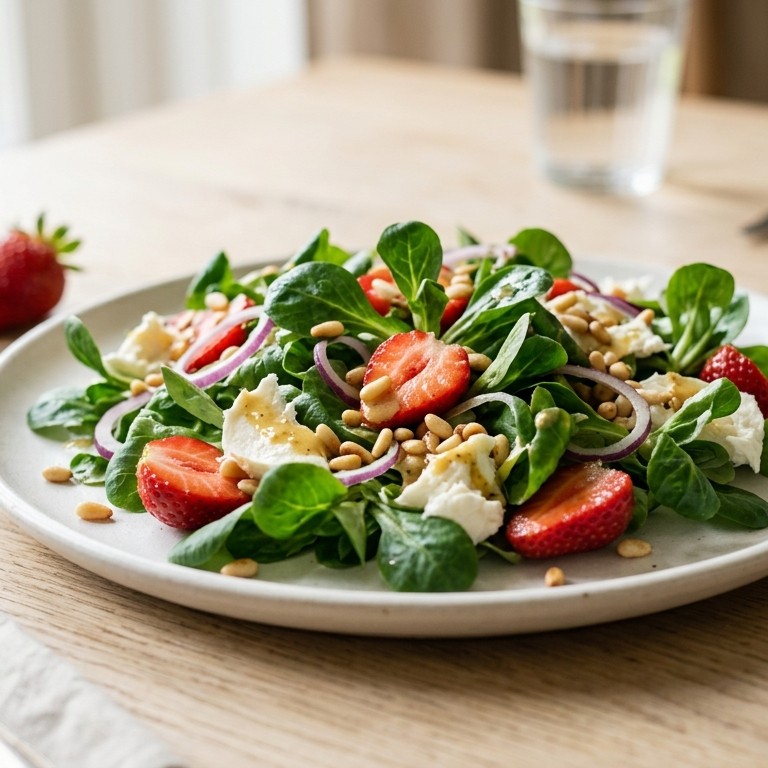 Veldsla met aardbeien recept
