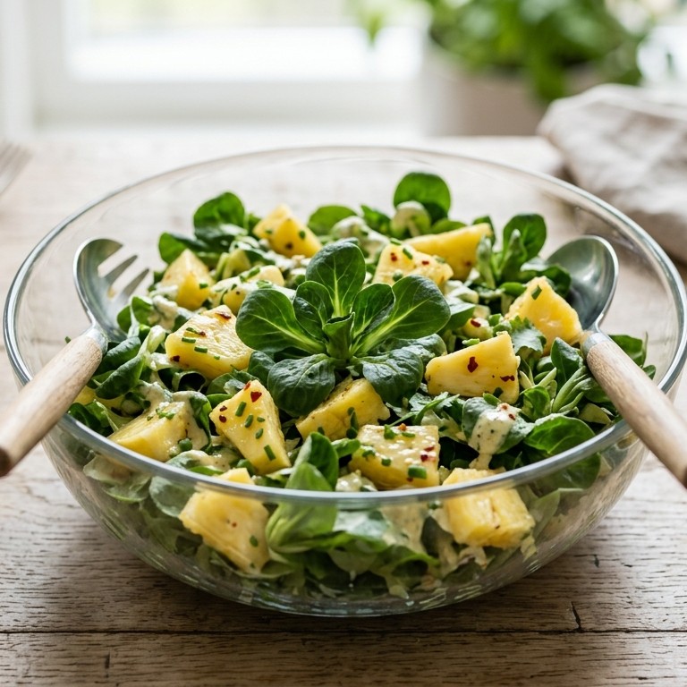 Veldsla met ananas recept