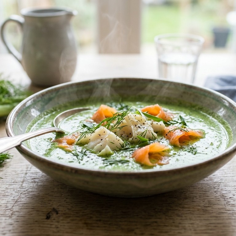 Venkel-spinaziesoep met vis recept