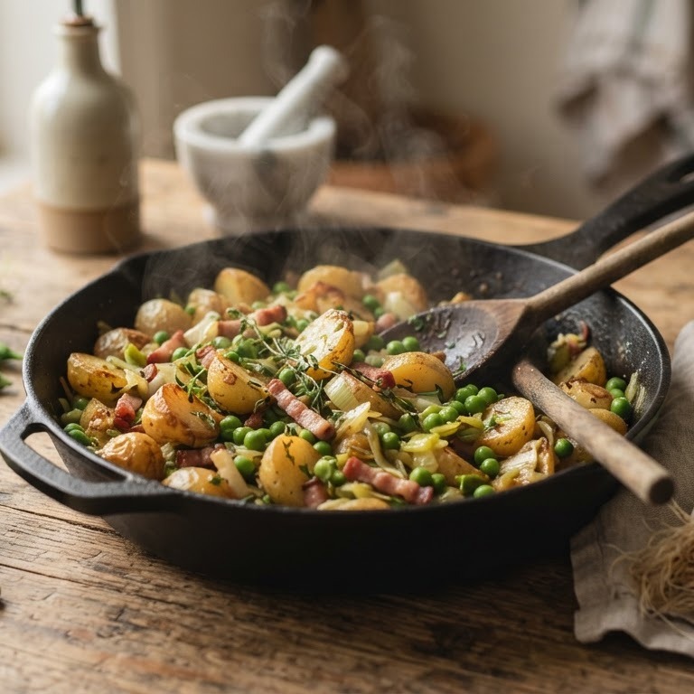 Verrukkelijke aardappelen met erwtjes recept