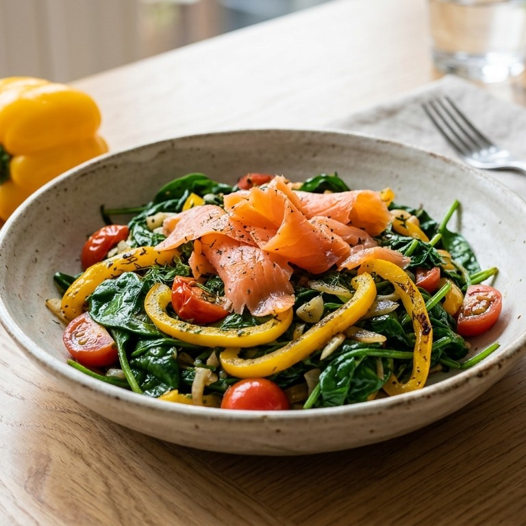 Verse spinazie met zalm recept