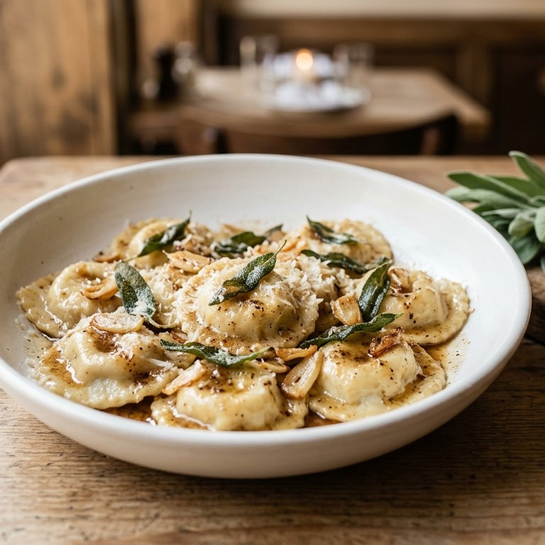 Vierkazenravioli met knoflooksalieboter recept